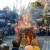 鳥越神社のとんど焼き。　大迫力だけど、熱くて煙くて大変だった！